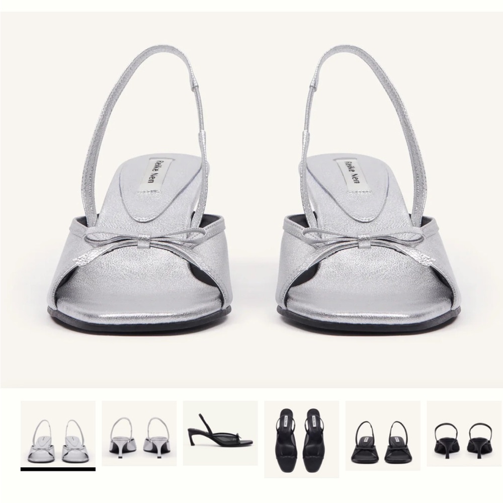 Reike Nen Nabi Slingback Kitten Heels in Silver - Picture 6 of 7